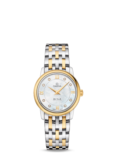 Omega De Ville Prestige Quartz 27.4 Stainless Steel / Yellow Gold / MOP / Bracelet